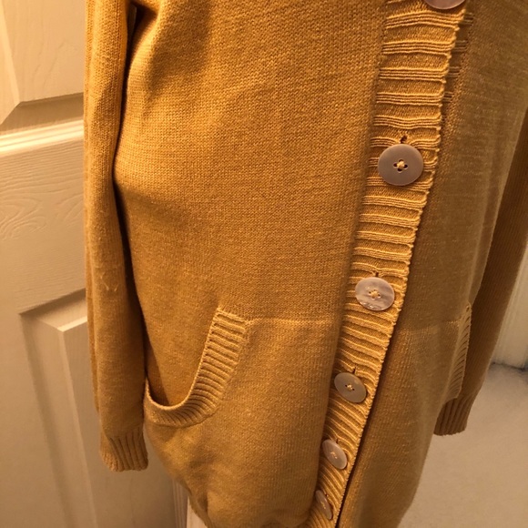 BARBARA WELLS MUSTARD CARDIGAN XS - Picture 3 of 6